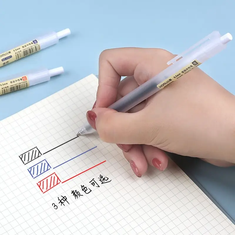 Bút Gel, Chống Bụi Bẩn, Nhanh Khô, Mực Đen / Xanh Dương / Đỏ, Kiểu Nhấn, Bút Bi, Đầu Bút 0.5Mm, Dụng Cụ Viết, Thích Hợp Cho Bài Kiểm Tra Sinh Viên 5