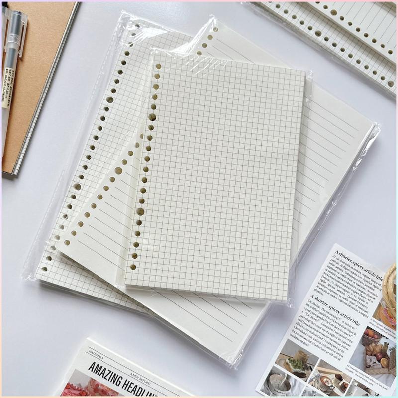 Giấy refill 120 trang caro, kẻ ngang không lem, giấy nhẹ, viết êm dành bìa sổ còng dùng ghi chép bài, làm sổ bullet GRF03 0