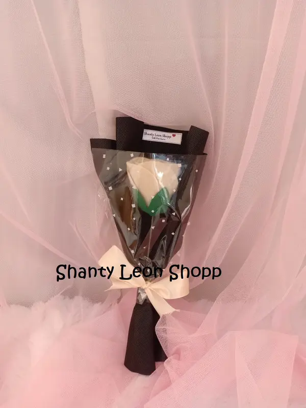 Single Flowers / Buket Wisuda rose MAWAR MAGENTA murah (bungkus hitam) 4