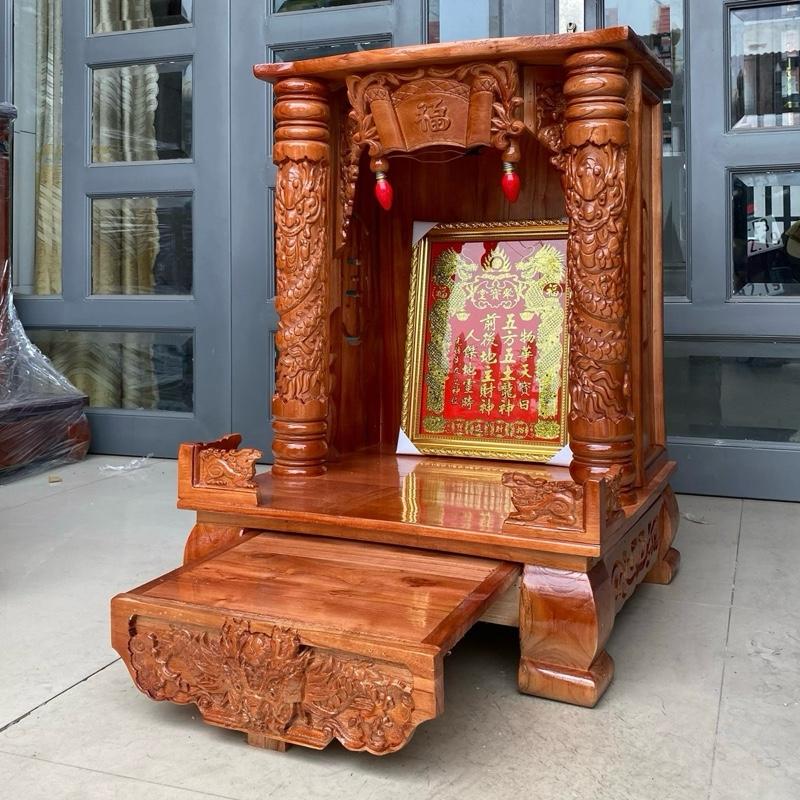CỰC RẺ_CỘT RỒNG NÂU Bàn thờ thần tài tủ thờ ông thổ địa gỗ xoan đào 48cm 56cm loại đẹp giá cạnh tranh màu nâu đẹp rẻ Tranh gốc tận xưởng Decor Decor Phòng Trang Trí Nhà