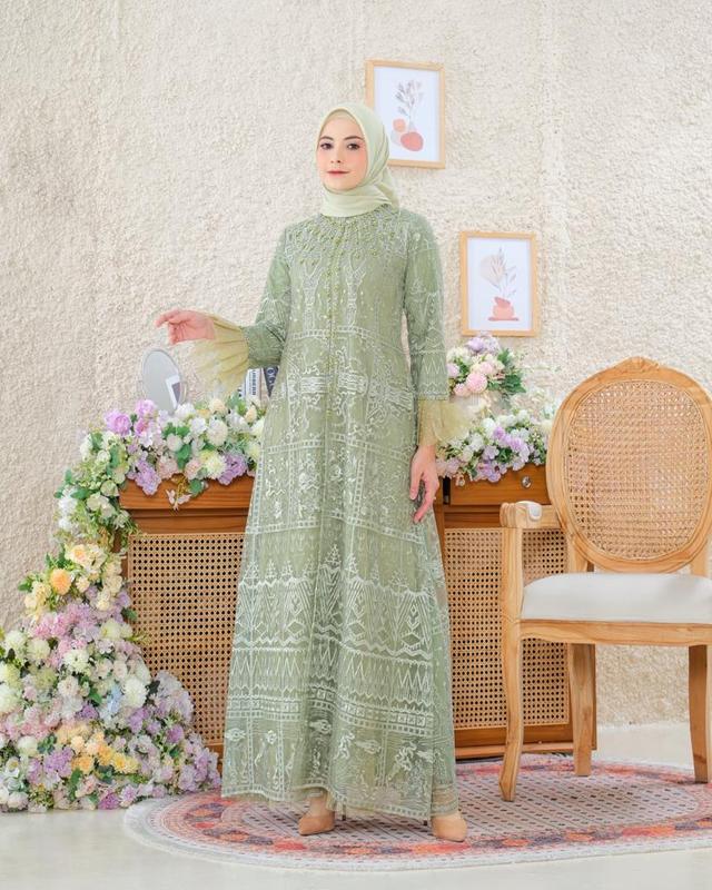 Gamis Kinarya Gamis Semi Outer Gamis Tulle Etnic Premium Gamis Terbaru Gamis Kekinian Gamis Modern Gamis Pesta Dress Pesta Gamis Kondangan Gamis Kebaya Wanita Muslim Payet 7