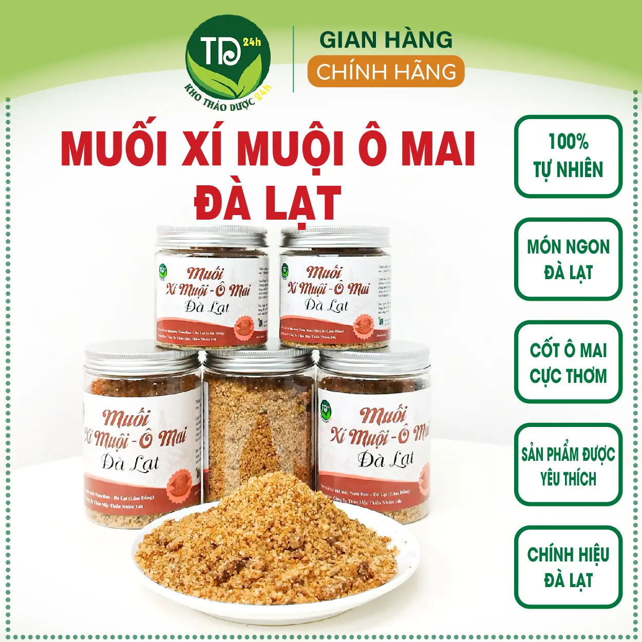 Muối xí muội ô mai Đà Lạt, thơm ngon, chuẩn vị chua ngọt, dùng kèm trái cây lắc