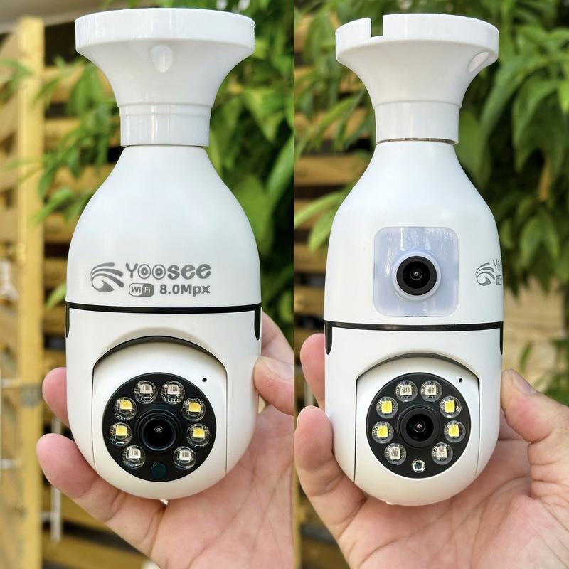 Camera YOOSEE HK212 Xoay 360 Độ Hình Dạng Bóng Đèn 1 MẮT 8M/ 2 MẮT 10M- Đàm Thoại 2 Chiều-  Ban Đêm Có Màu- Báo Động Chống Trộm- Wifi Không Dây Trong Nhà