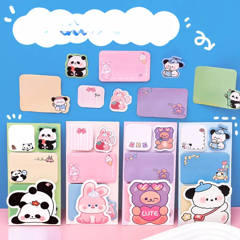 Cartoon Animal Combination Sticky Notes, Student Account Decoration Stickers, Message Sticky Notes