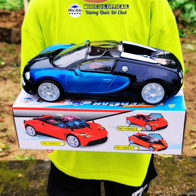 Đồ chơi siêu xe Bugati size lớn chạy pin (tặng kèm pin) phát có đèn sáng dành cho bé - MiniKids Toy 3