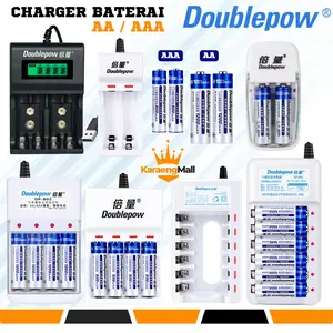 KaraengMall Cas Baterai 2 8 Slot Plus 4 Pcs Battery Charger Isi Ulang AA AAA V9 Ni-MH for Remote Jam