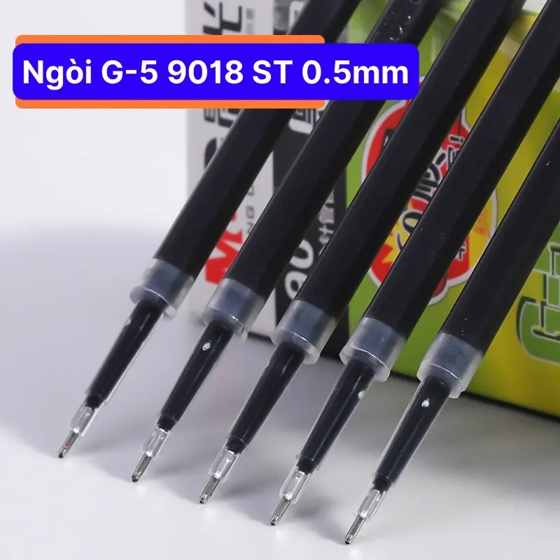 Ruột bút bi nước, bút gel M&G G-5 cao cấp 9018 9019 màu đen/xanh/đỏ ngòi 0.5mm 0.38mm thay thế GP-1008, MG1163, AGP02376 6
