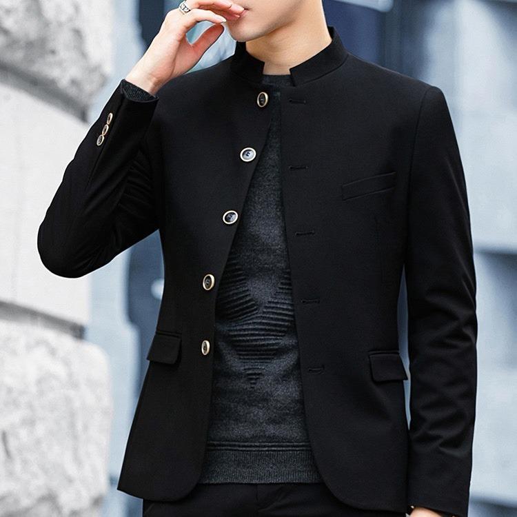 Áo vest nội địa cổ tàu 5 cúc màu đen xám