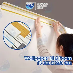 Paus Biru - List Foam Wallpaper Wall Border List Foam 3D List Dinding 2.3 Meter Wall Border Untuk Sudut Dinding Tinggal Tempel