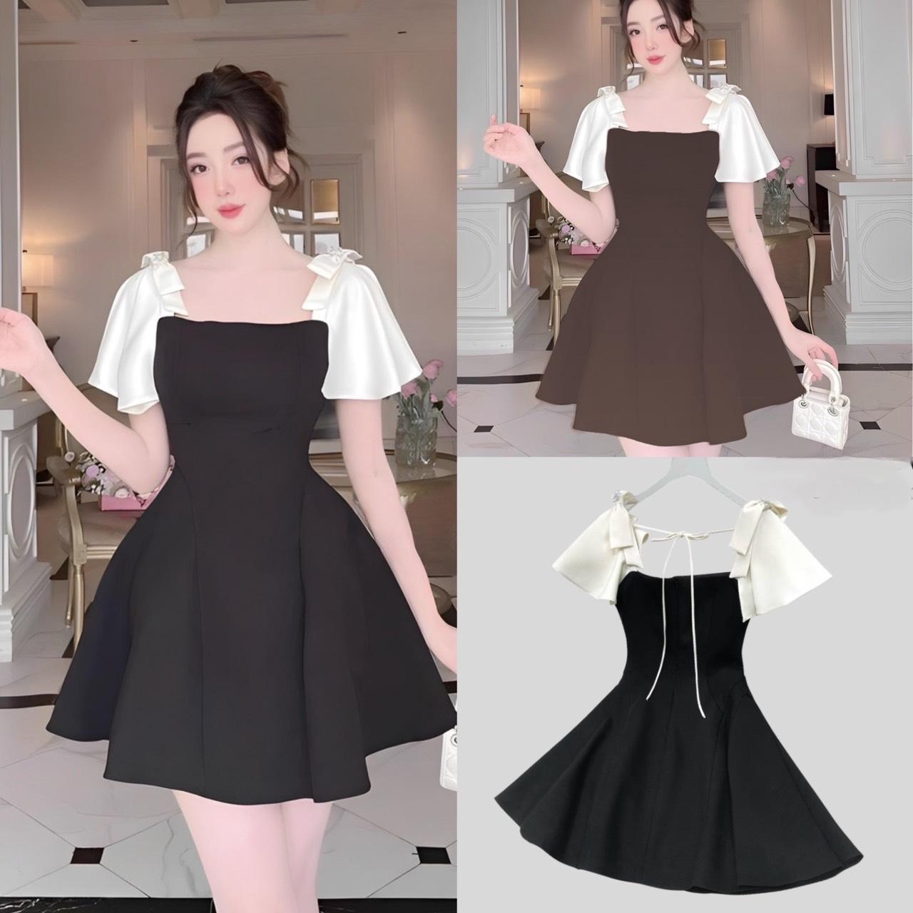 Thời Trang Nữ Váy Dự Tiệc Dây Nơ Vải Cotton Lạnh Cho Các Nàng 40 - 95Kg Bigsize Béo Xinh Shop Thời Trang Nữ - A.1344