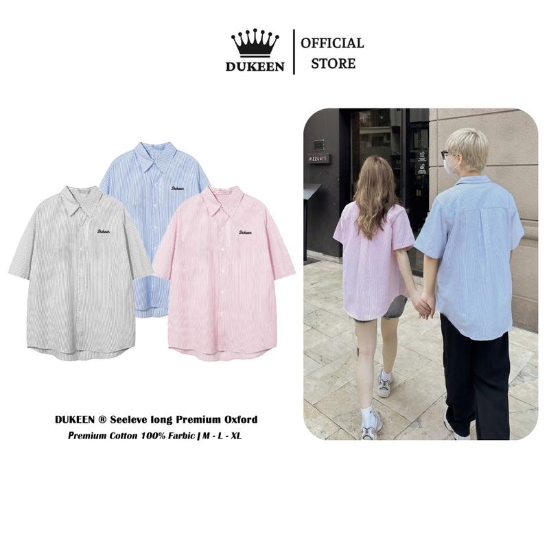 Áo Sơ Mi Kẻ Sọc Ngắn Tay Dukeen Local Brand Unisex Oxford Shirt SM033 Nam Menswear
