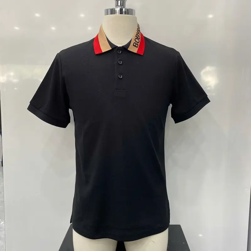 Áo thun polo nam thêu cổ chữ B chất vải cotton gai mát nhẹ nam Menswear