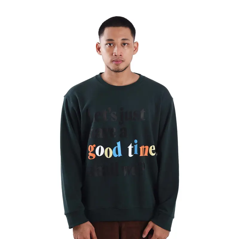 LEAF Bold Type Green Crewneck 0