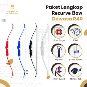 Miqdam Paket Lengkap Busur Panah Dewasa R40  Olahraga Outdoor