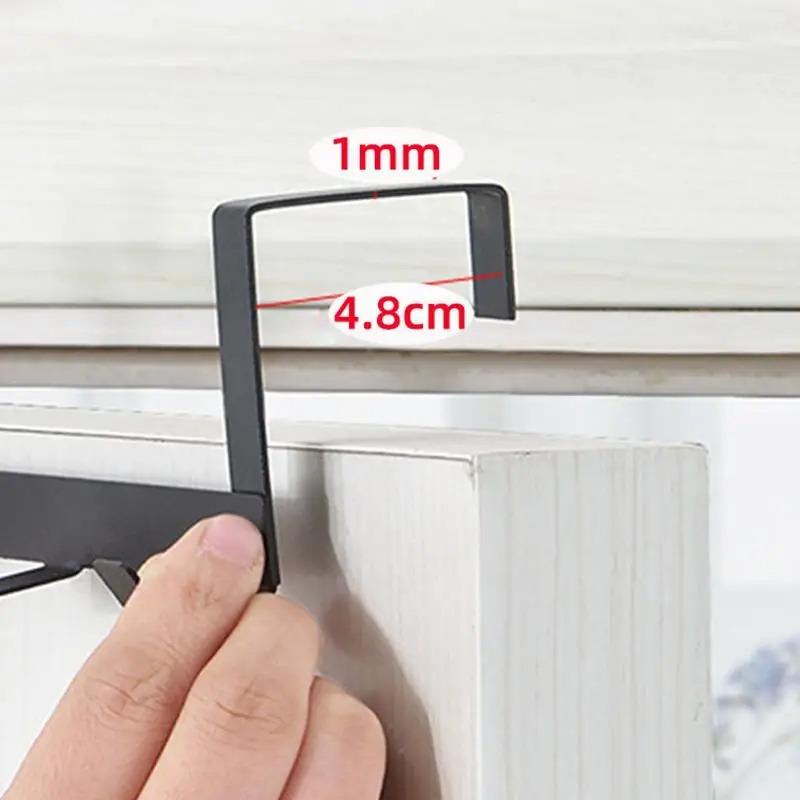 Product Introduction of No Punching 5 Hooks Door Rear Hook Wrought Iron Clothes Bag Hanger Hat Sundries Storage Rack Hanger Home Bathroom Organizer 7
