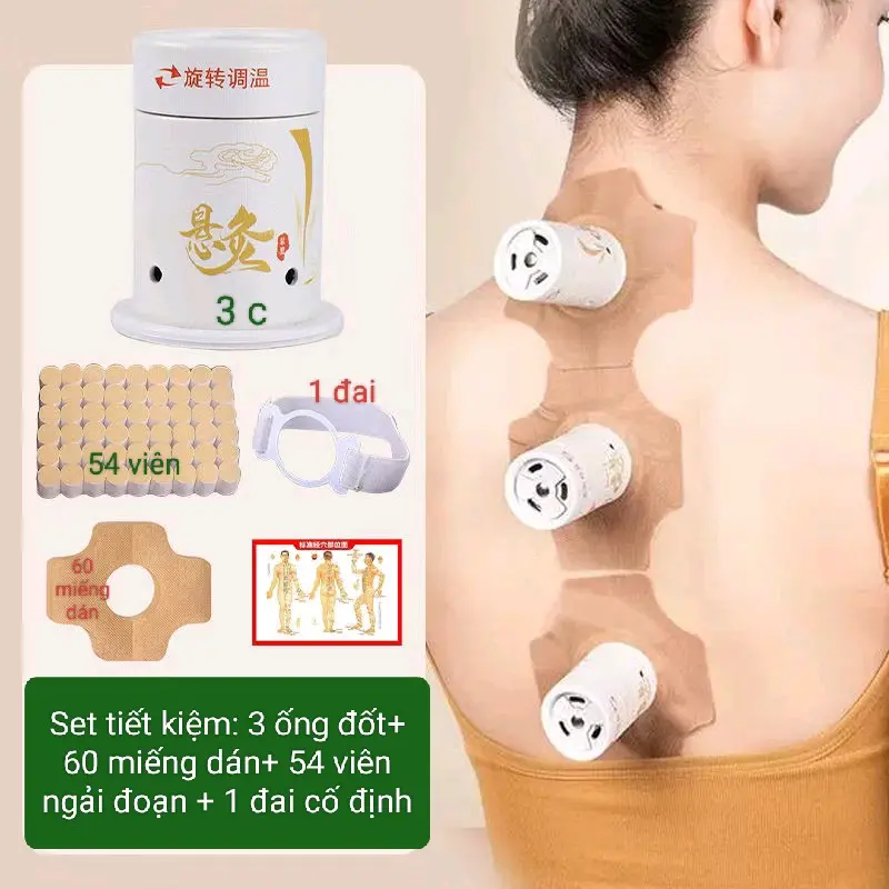 Hộp xông ngải cứu dán tái sử dụng nhiều lần, hơ, chườm ấm cứu mát xa châm cứu dùng với ngải cứu đoạn 0
