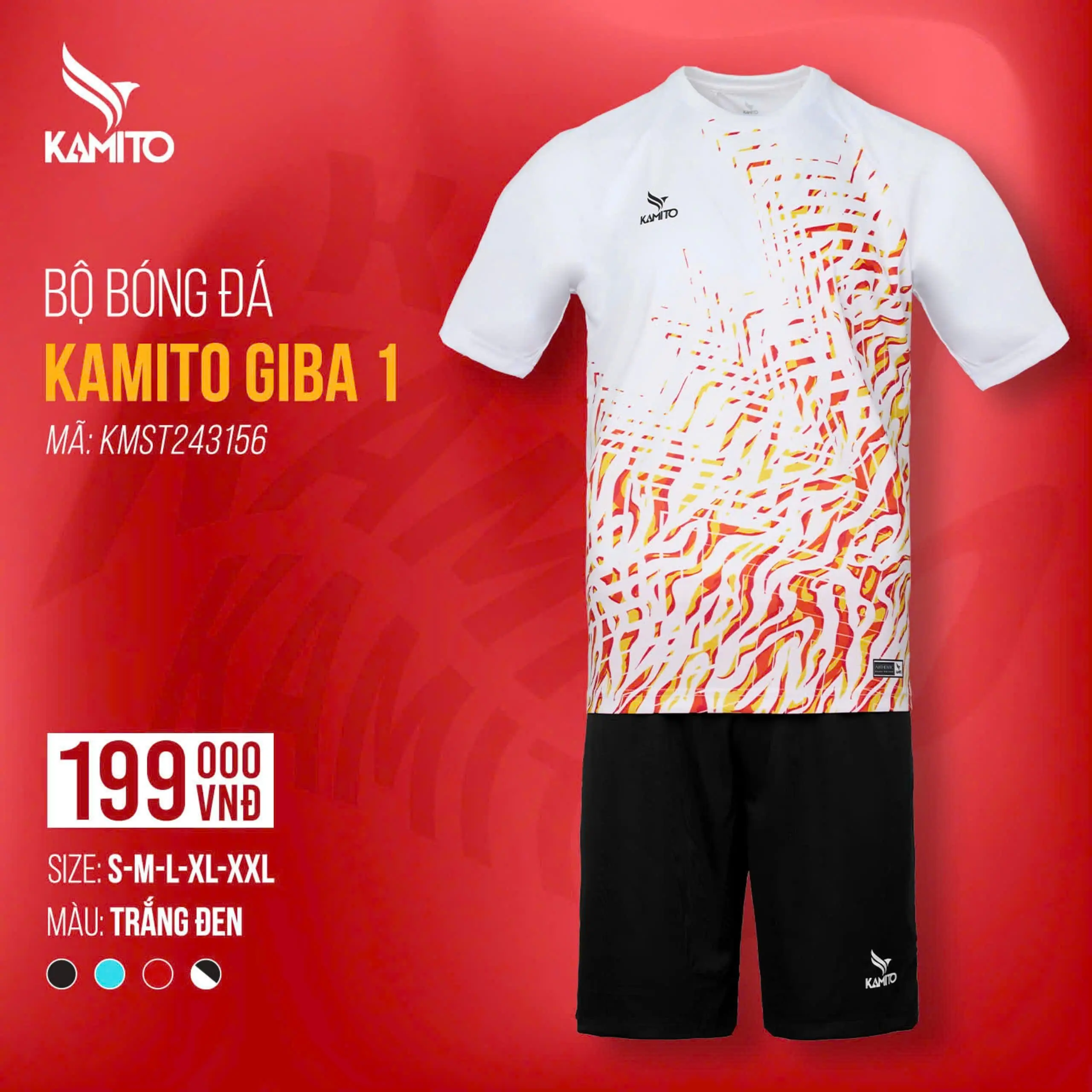 Bộ Quần Áo Bóng Đá Kamito Giba 1 Chính Hãng - Sport - Trang Phục Nam - Đá Banh - Chạy Bộ - Tập Gym - Top