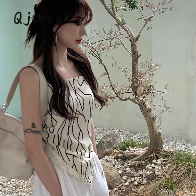 Product Introduction of Women Irregular Hem Backless Camisole, Boat Neck Sleeveless Off-the-shoulder Tops, Black/ Beige Polyester Sexy 34