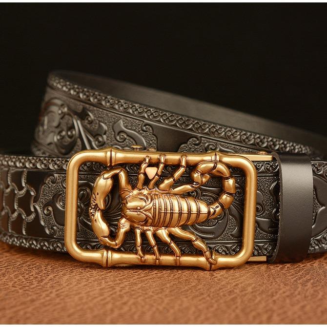 Ikat Pinggang Pria Sabuk Gesper Kulit Sapi Model Scorpion 5