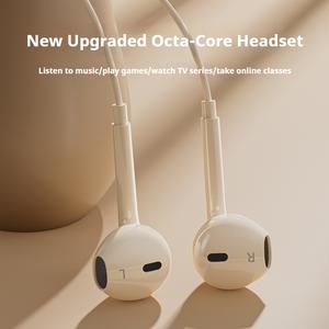 Wire Control With Microphone And Wired Headphones, Semi In Ear, Heavy Bass HiFi Sound Effects, Music Karaoke Games Suitable For Android Type C/3.5mm Mobile Phone And Computer Headphones Audio Electronic Earbud