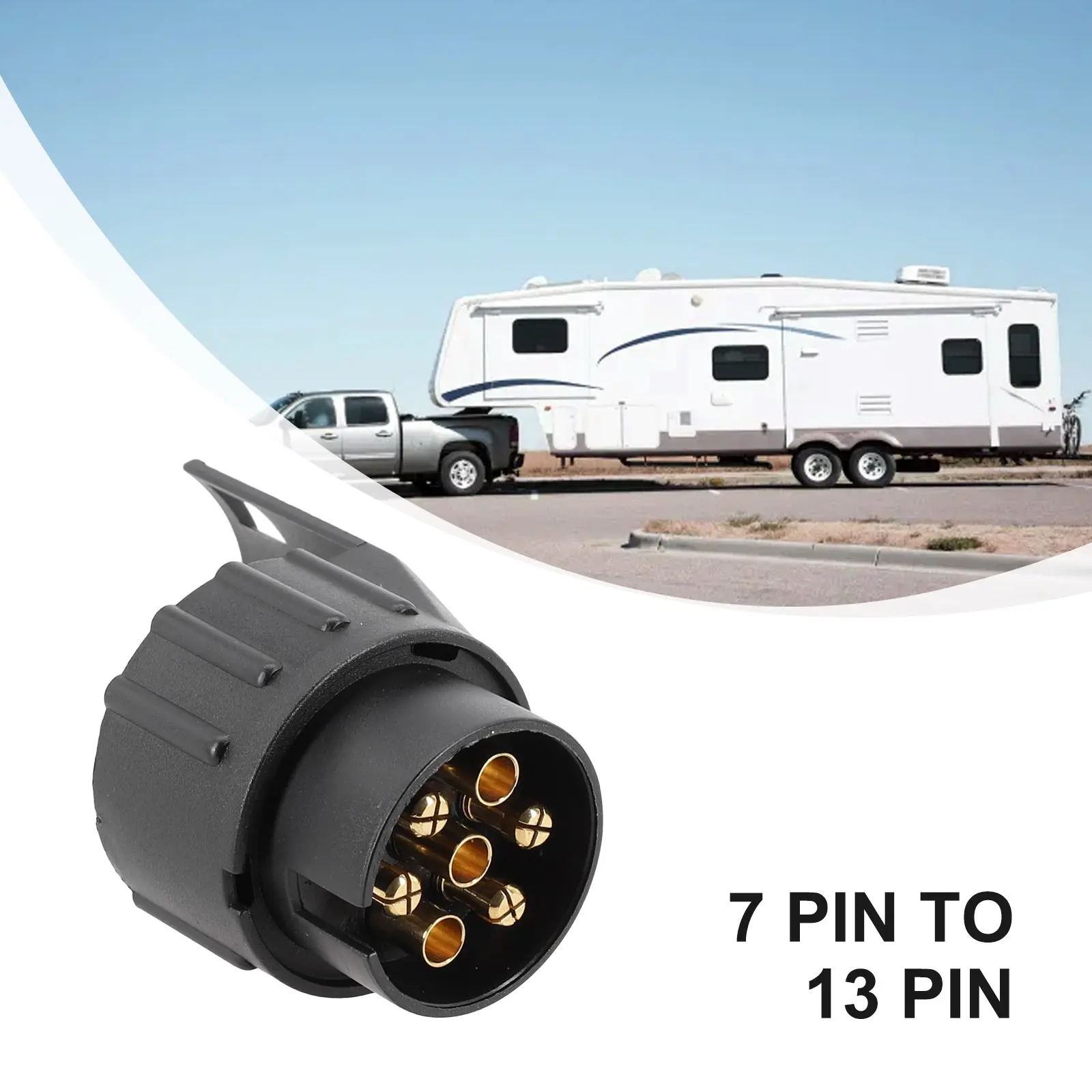 7 to 13 pin Trailer Caravan Towbar Towing Electric Socket Adapter  Converter
