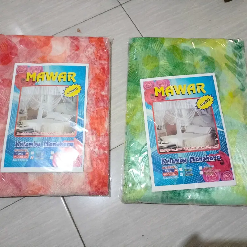 isi 2 pcs kelambu motif bunga ukuran 200x200 200x180 200x150 200x120 2