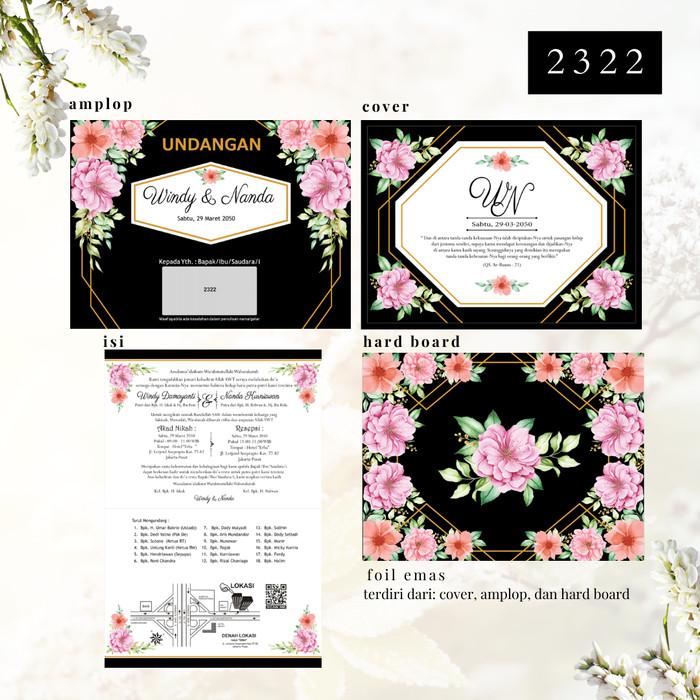 Undangan Pernikahan ERBA  2322 Elegan Modern Paket Lengkap 100 PCS Gratis Label & Plastik - JanjiKita | Komplit SET