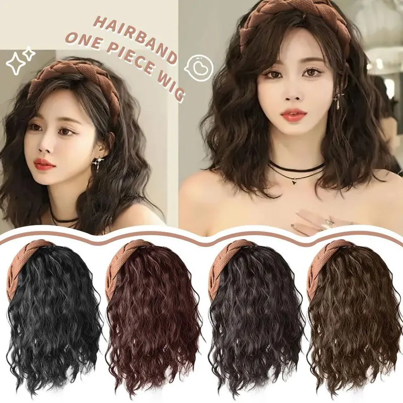 Băng Đô Cài Tóc Giả, Một Mảnh, Kiểu Xoắn, Gợn Sóng Nước, Nửa Nhẹ Và Nửa Lưng Bồng Bềnh Dành Cho Nữ, K7L5 1