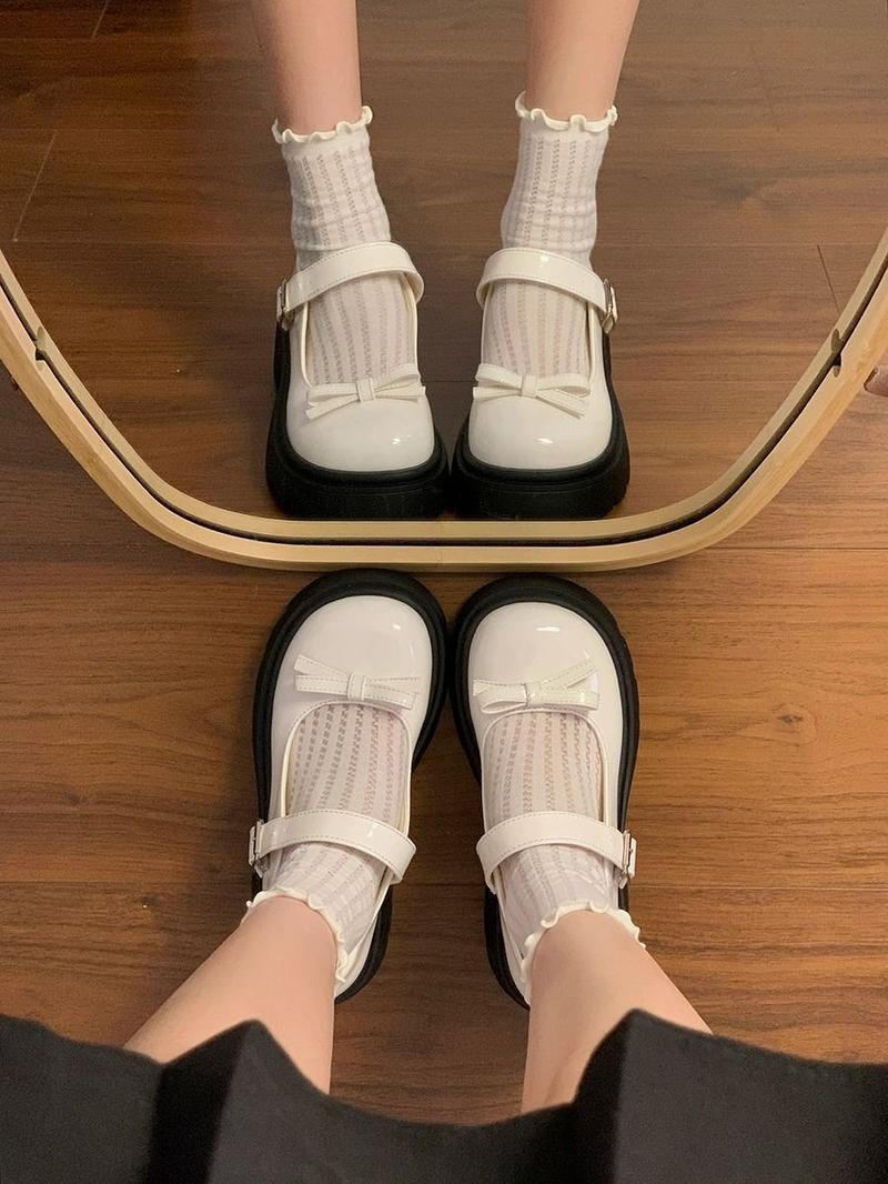 Product Introduction of [ ​ lolita shoes]Platform Mary Jane Shoes for Women British Style 2024 New Spring Autumn Japanese Style Bowknot Lolita Single Shoes[Lolita shoes] 4