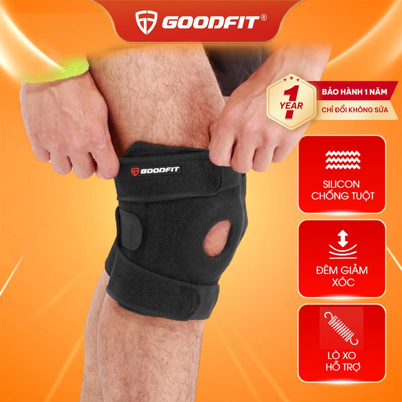   1 CHIẾC  Đai bảo vệ khớp gối GoodFit silicon chống trượt có lò xo hỗ trợ chống sốc giảm áp lực rất tốt GF522K 