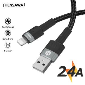 HENSAWA US5092 สายชาร์จเร็ว 2.4A PD 27W 60W  USB to iP Type-c Micro Type-c to L สายไนลอน 1เมตร for ไอโฟน 1M Fast Charge Cable & Sync ชาร์จไว