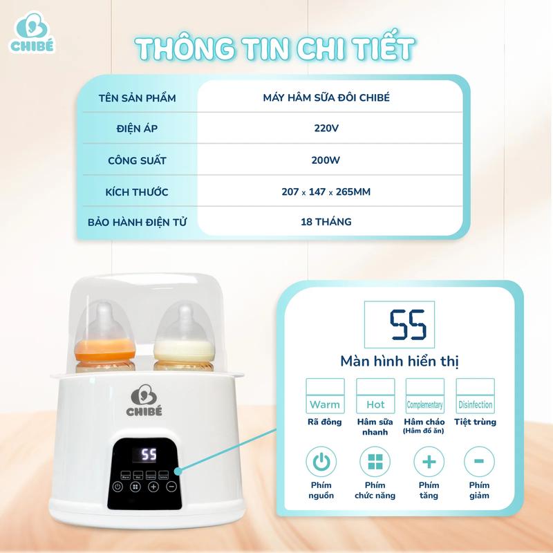 Máy hâm sữa đôi ChiBé - Bảo hành chính hãng 18 tháng 6