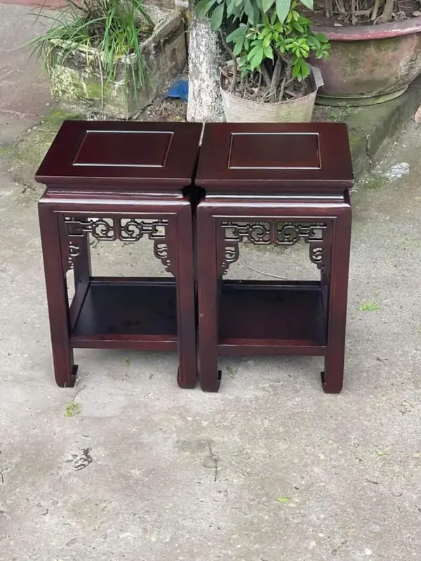 Đôn vuông gỗ lim Nam Phi (cao 50, mặt 30x30 cm) 1