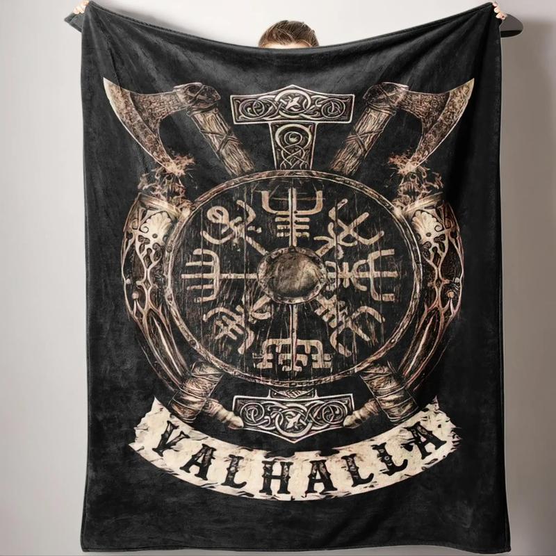 Viking Valhalla Pattern Blanket, Soft Warm Throw Blanket, Air ...