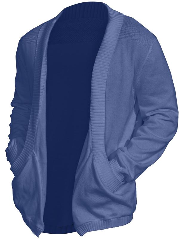 Men's Solid Pocket Shawl Collar Cardigan, Loose Casual Cozy Long Sleeve Open Front Knitwear for Spring & Fall, Fashion Men's Knit Clothing for Daily Wear, Men's Clothing, Menswear 2