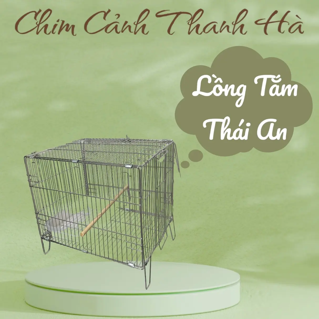 Lồng tắm inox 304 lắp ghép có cầu và khay inox xin - Phụ Kiện Chim Cảnh - Thương Hiệu Thái An