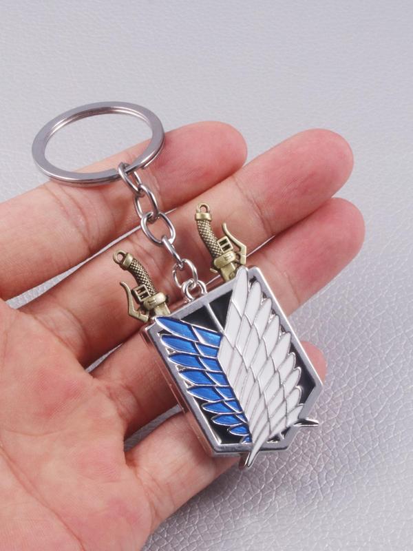 Anime Design Keychain, Metal Wing Design Keychain for Men & Women, Trendy All-match & Exquisite Keychain for Birthday Gift 2