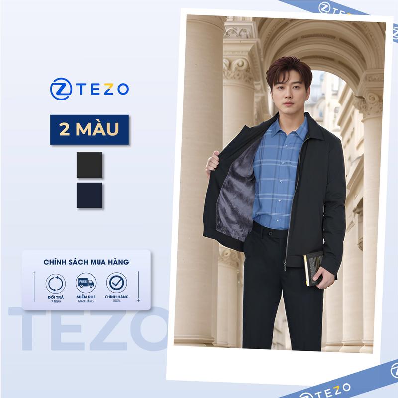 Áo gió nam lót lông cổ đức Tezo áo khoác nam cổ bẻ 24AGDT030