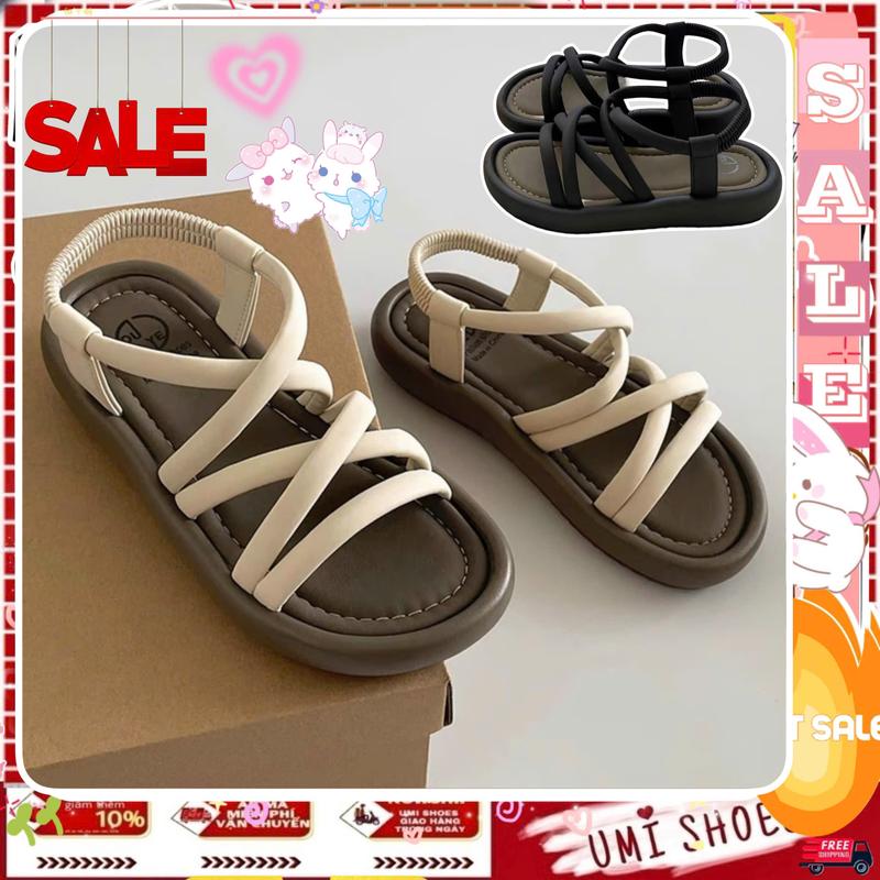 [NEW-SẴN] Giày sandal nữ Lõm SDXXI ulzang đế bằng chống trơn RETRO vintage nhẹ nhàng mũi tròn đi học đi chơi mới trend DéP Shoes