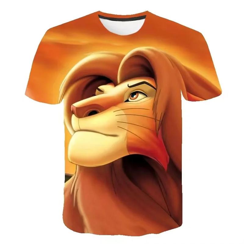 Áo Thun In Hình Hoạt Hình Simba Vua Sư Tử, Disney, Thời Trang, Dành Cho Trẻ Em, Phong Cách Thường Ngày, Rực Rỡ, ngắn Tay, Thích Hợp Cho Bé Trai Và Bé Gái 2