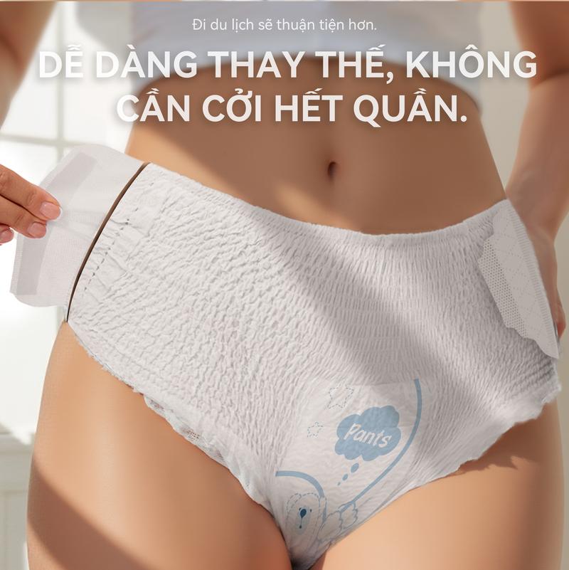 Product Introduction of (khuyến mãi quà tặng )[2025 mới ra mắt] Memeeie mới 4 gói hàng ngày vệ sinh khăn ăn quần eo dán dễ dàng mặc và cởi (8 miếng) 360 ° rò rỉ trần truồng ánh sáng thoáng khí màng cơ sở hấp thụ nhanh chóng 11
