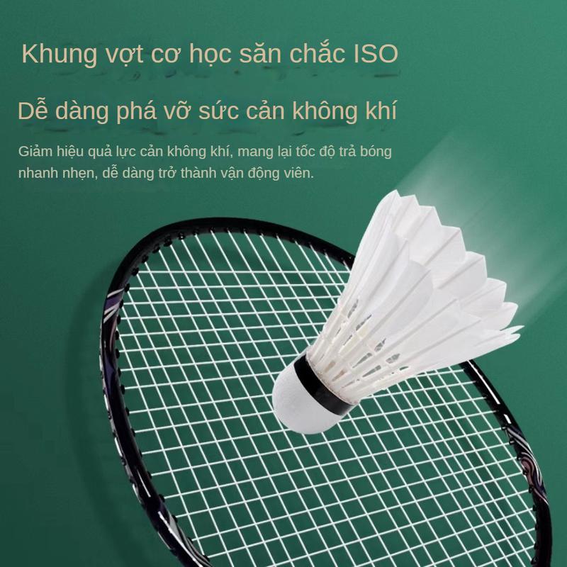 {TẶNG KÈM 03 QUẢ CẦU + 01 TÚI ĐỰNG VỢT} Bộ 02 Vợt Cầu Lông Bền Bỉ, có tay cầm xốp phù hợp cho mọi lứa tuổi Cán Vợt Sport Carbon