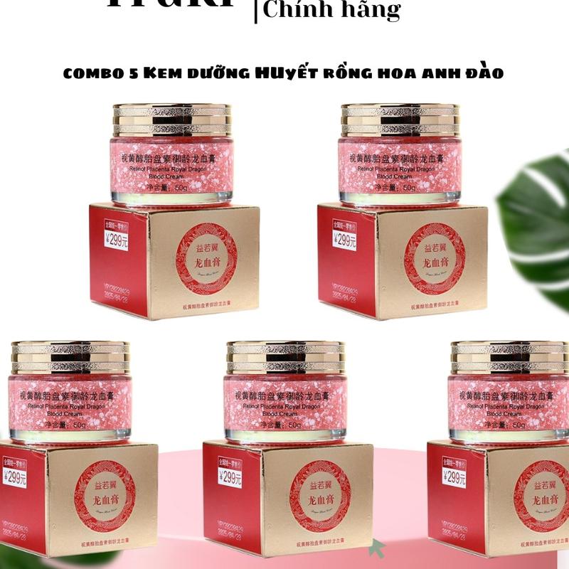 COMBO 5 HỘP KEM DƯỠNG DA ANH ĐÀO TINH CHẤT HUYẾT RỒNG CHĂM SÓC DA CHO CẢ NAM VÀ NỮ TẠI NHÀ Làm Đẹp Da Women Dưỡng Ẩm Da kem trắng mặt kem lười