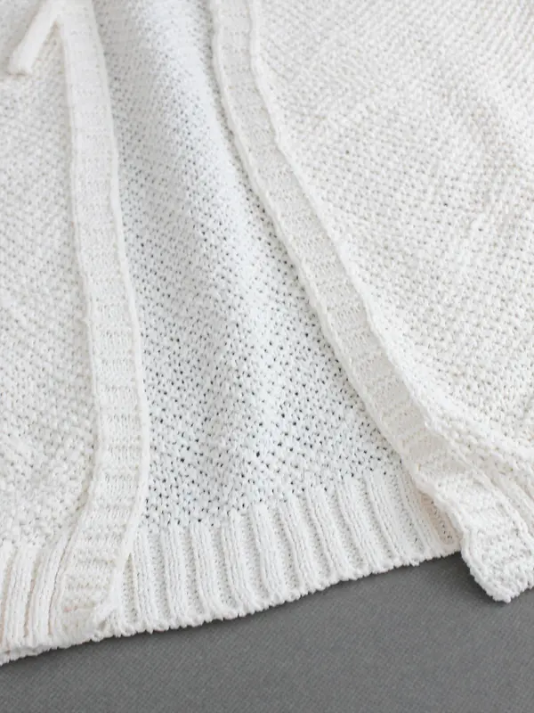【Plus Size】 Solid Color Split Tie Back Sweater Vest, Casual Round Neck Sleeveless Knit Top for Fall & Winter, Women's Plus Clothing for Daily Wear 6