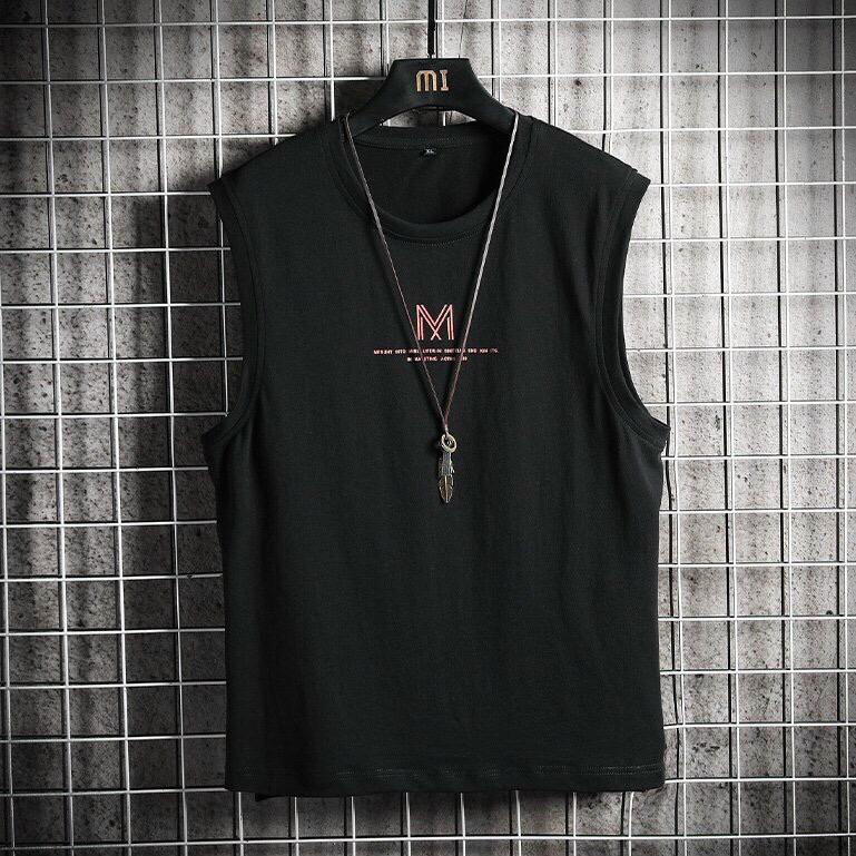 Áo thun ba lỗ nam tanktop in hình chữ M - thun cotton thoáng mát Menswear Menswear Menswear Menswear có thể giặt máy đơn giản 1