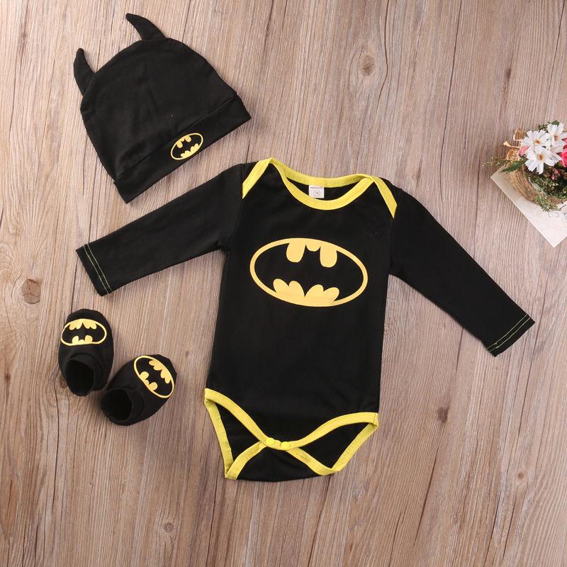3 Pcs Newborn Baby Clothes Outfits 0-24 Months Long Sleeve Romper + Cartoon Animal Shape Hat + Shoes 2