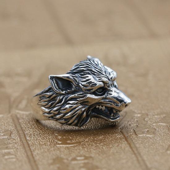 Cincin Kepala Serigala Bertaring /  Cincin Pria VIKING Punk Unik Keren / Adjustable Nordic Wolf Head Ring For Men Resizeable Import / Cincin Serigala Laki Laki / Cincin Titanium Stainless Steel Anti Karat / Cincin Metal Rock N Roll Hewan Cowok Gaul Impor 2