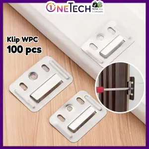 100 pcs Clip WPC Braket Wall Panel Klip Wood Pannel bleket cantolan panel dan wallpanel board 36mm x 50mm/ Penjepit plat besi untuk pemasangan Wallboard
