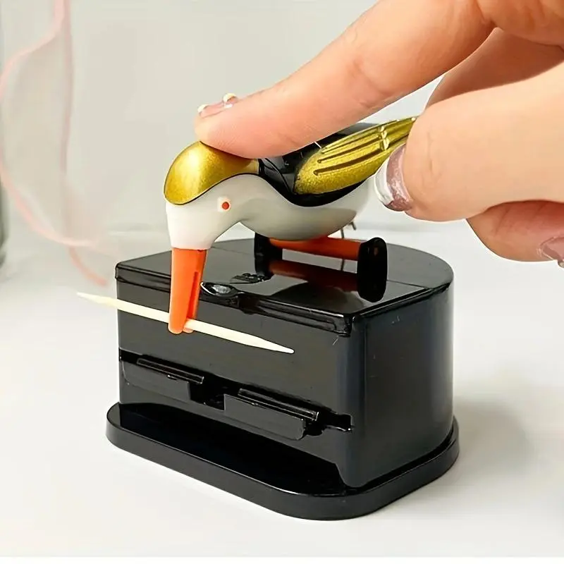 Cute Woodpecker Design Toothpick Dispenser, 1 Count Automatic Toothpick Holder, Durable Toothpick Dispenser for Home & Restaurant Use, Boxes 5