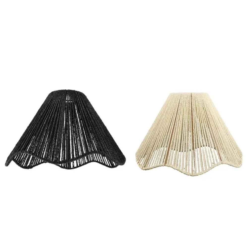 Bohemian Light Shade Weave Rope Lampshade Light Fixture Replacement Ceiling Lantern Cover Hanging Lamp Shade for Restaurant Home Living Room